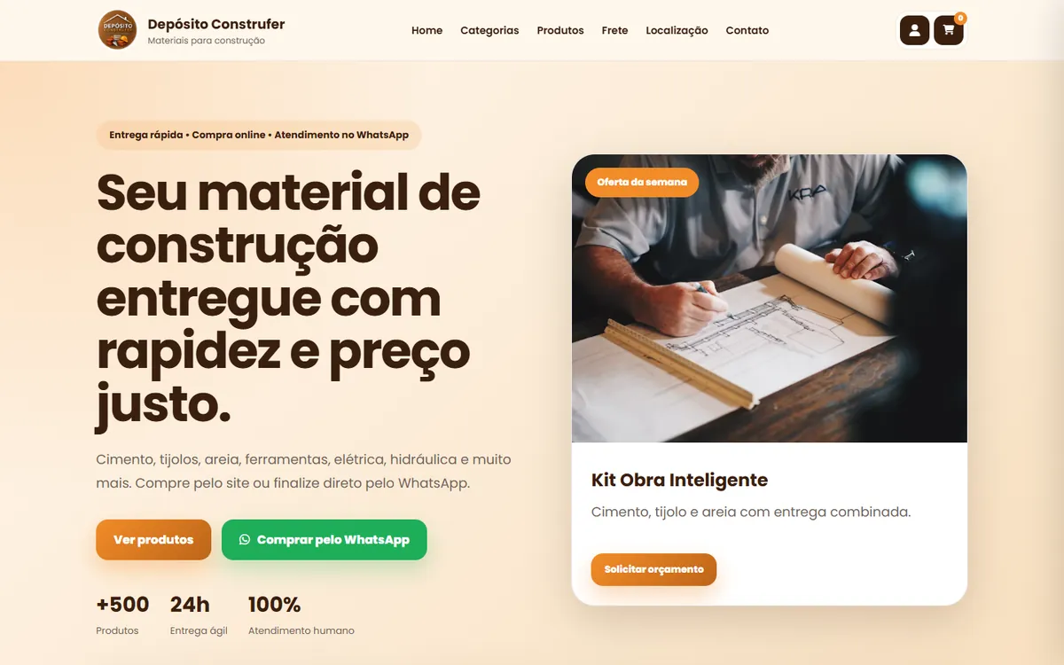 Loja virtual do Depósito Construfer
