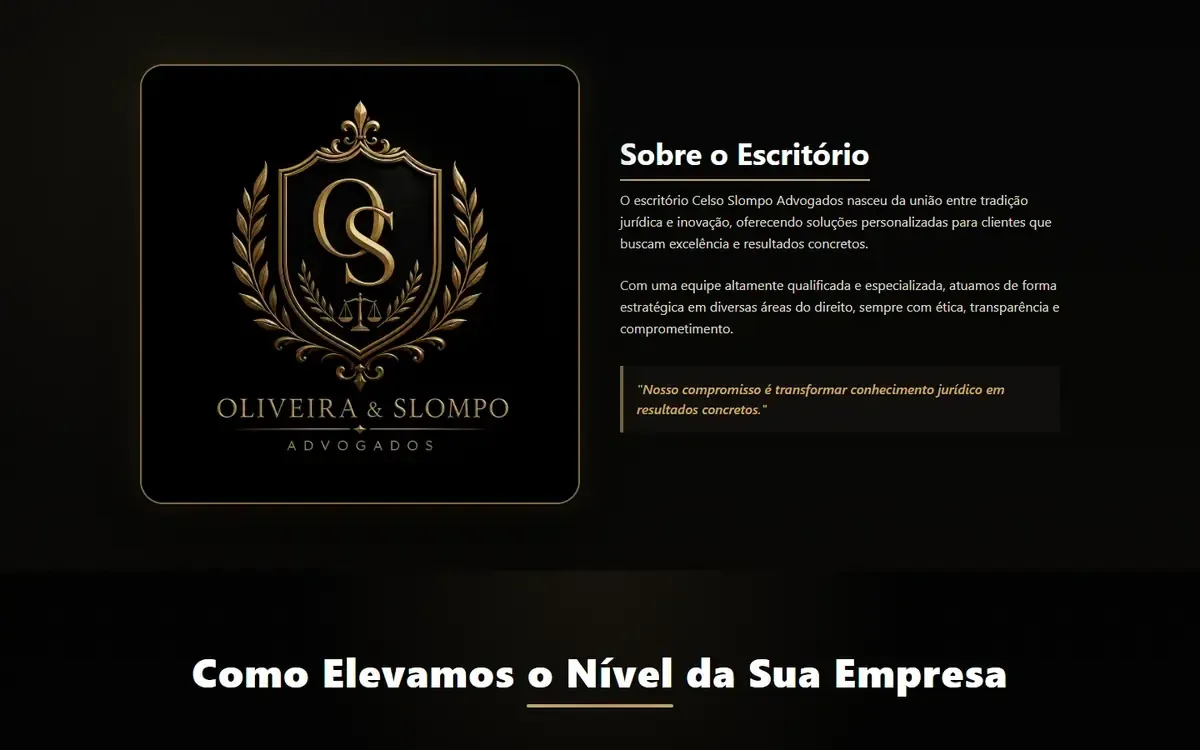 Site Oliveira e Slompo Advogados